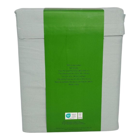 Kate Spade New York Twin Cotton Sateen Sheet Set Fits 18 In Mattress Green - Picture 6 of 8